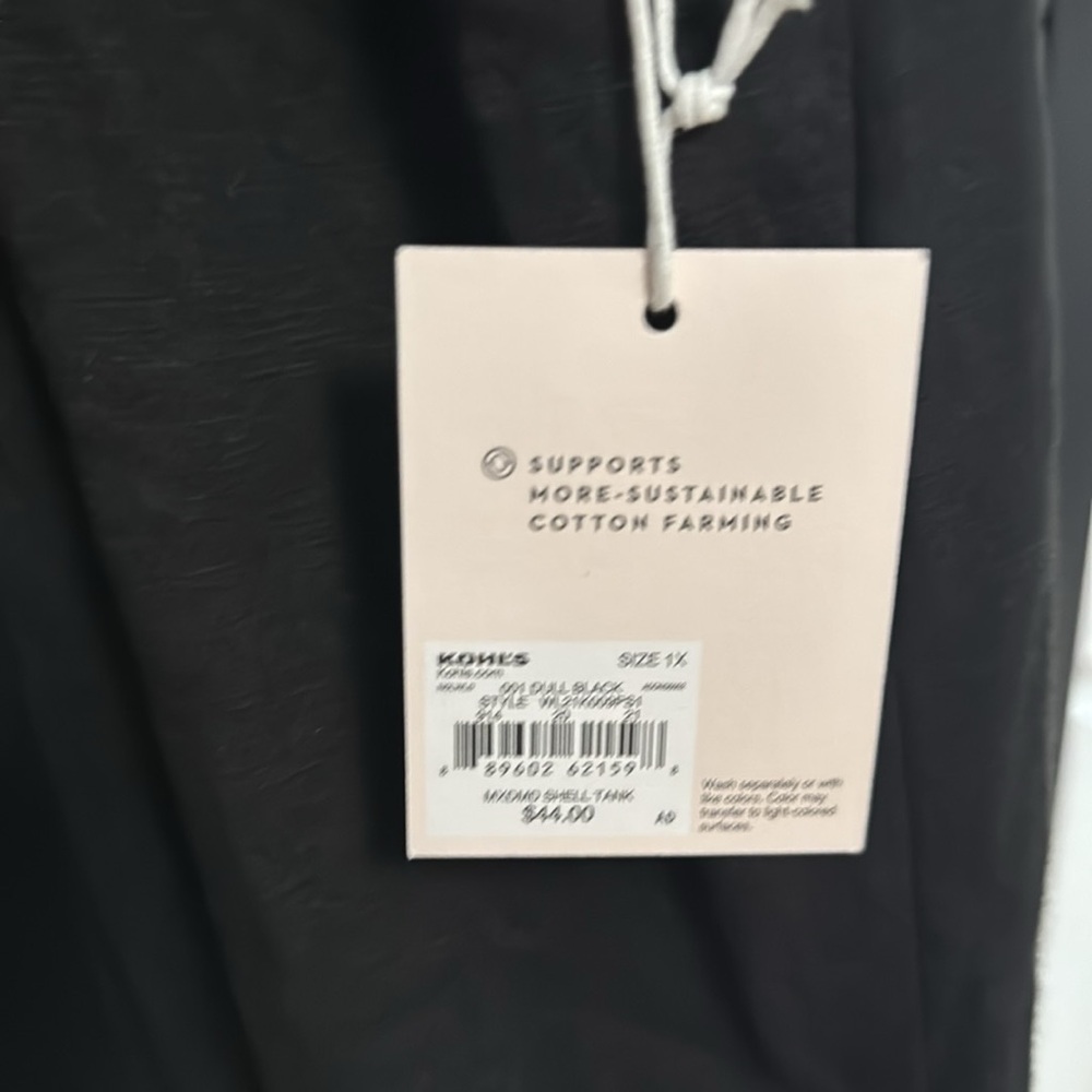 Lauren Conrad Eyelet Ruffle Short Sleeve Black Top Tee 100% Cotton NWT Size 1x - Picture 6 of 10